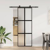  Klizna vrata s priborom 76 x 205 cm kaljeno staklo i aluminij | shoptok.hr