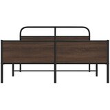 Metalni Kovinski posteljni okvir brez vzmetnice rjavi hrast 150x200 cm, (21610430) | Shoptok.si