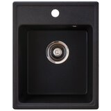 Metalac granitna usadna sudopera xQuadro 40 crna 400x500 Ø90 | ePonuda.com