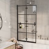  Sklopiva pregrada za tuš ESG 80 x 140 cm crna | shoptok.hr