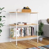 The Living Store 3-nadstropni regal s policami bel in hrast 80x40x92 cm - Regalna Enota, (21554417) Cene