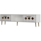Hanah home Hanah Kućni TV ormarić s kupolom, 150x40,6x29,6 cm, bijelo-srebrni | Eponuda.ba