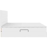  Krevet S LED lampica s uzglavljem Čista bijela 200 x 200 cm PVC | shoptok.hr