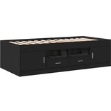  Dnevni krevet s ladicama crni 75 x 190 cm konstruirano drvo | shoptok.hr