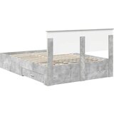  Krevetna konstrukcija s uzglavljem Betonski sivi 150 x 200 cm | shoptok.hr