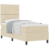 vidaXL škatlasta vzmetnica z vzmetnico Bež 80x200 cm Tkanina, (22082852) | Shoptok.si