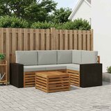  Set vanjskih sofa 5 kom. Prirodna i svjetlosiva Poliester | shoptok.hr