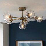  Endon 103171 - Luster na šipci ALLEGRA 6xE14/7W/230V mesing/prozirno | Eponuda.com