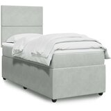 Box spring krevet s madracem svjetlosivi 100x200 cm baršunasti | shoptok.hr