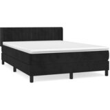 The Living Store Box spring posteljni z vzmetnico črn 140x190 cm žamet - Box Spring Postelja, (21490324) | Shoptok.si