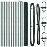 vidaXL Set ograj Set 2 Zelena Metal 25 x 1.5 m Trajna Zunanja ograja | Shoptok.si