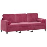  Trosjed s ukrasnim jastucima boja vina 180 cm baršunaste | shoptok.hr
