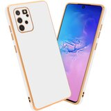 Cadorabo Ohišje, združljiv s Samsungom v sijajnem belem - zlatu - zaščitni pokrov iz fleksibilnega silikona TPU in z zaščito pred kamero, (20596592) | Shoptok.si