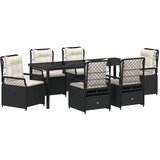 vidaXL Set vrtnih stolova od 7 komada Crni Poliratan | shoptok.hr