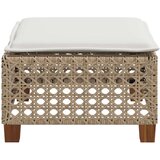 vidaXL Vrtni stolček z blazino bež 63,5x56x32 cm poli ratan | Shoptok.si
