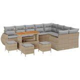  Sjedeća garnitura za vrt 13 pcs Bež i svijetlo siva Poli Ratan | shoptok.hr