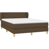 Krevet s oprugama i madracem tamnosmeđi 140 x 190 cm od tkanine | Eponuda.com