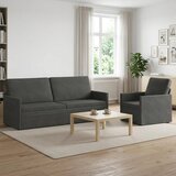  Set sofe 2 pcs Tamnosiva Kordura tekstil - Tamnosiva 1-sjedalni + 3-sjedalni (180 cm) | shoptok.hr