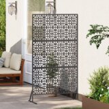 vidaXL kovinski ograjni panel Črn Kovina Velik Vzorec Ograjni panel | Shoptok.si