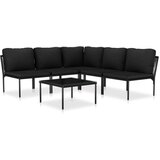 6-dijelna vrtna garnitura s jastucima crna PVC | shoptok.hr