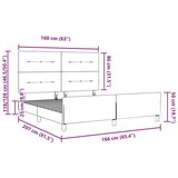  Krevet od tamnoplave baršunaste tkanine 160x200 cm | shoptok.hr
