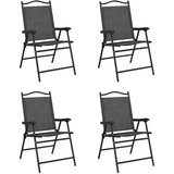 Maison Chic Zložljivi Vrtni Stoli - Stol za vrti 4 kosi melanž sivi jeklo in tekstil JS2870, (21876440) Cene