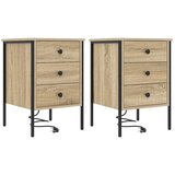 vidaXL Nočna omarica s predalom 2 pcs sonoma hrast 42 x 41 x 61 cm, (5000069630) Cene