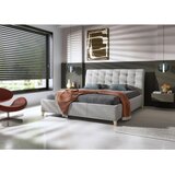 Hom`in OBLAZINJENA POSTELJA 140 cm x 200 cm , tekstil, leseni material bež | Shoptok.si