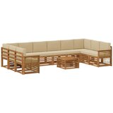 vidaXL Zunanja garnitura za sedenje z blazino 8 pcs Naravna, (5000270971) | Shoptok.si