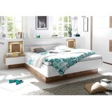 Hom`in POSTELJNA GARNITURA 180 cm x 200 cm , tekstil, leseni material divji hrast | Shoptok.si