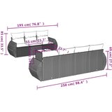  8-dijelni set vrtnih sofa od poliratana s jastucima sivi | shoptok.hr