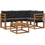  Set vanjskih sofa 5 pcs Prirodna i crna | shoptok.hr
