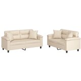 vidaXL 2-dijelni set sofa s jastucima bež od mikrovlakana | shoptok.hr