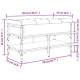 vidaXL Klop za čevlje dimljen hrast 82x42x45 cm inženirski les | Shoptok.si