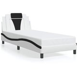  Okvir kreveta Viana bez madraca bijelo-crni 90 x 200 cm umjetna koža | shoptok.hr