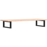  Zidna polica za umivaonik od čelika i masivne hrastovine Smeđa 100 x 40 x 2 cm | Shoptok.si
