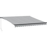 Tenda na ručno uvlačenje s LED antracit i bijela 400x350 cm | shoptok.hr