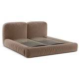 Micadoni Svjetlo smeđi tapecirani bračni krevet s prostorom za odlaganje s podnicom 180x200 cm Martina – | shoptok.hr