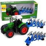  Agricultural Farm Tractor With Double-Furrow Plow Rubber Wheels Green 1:24 | shoptok.hr