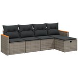Maison Chic Seti vrtnega pohištva - Vrtna garnitura - Vrtni pohištvo set 5-delna z blazinami siv poli ratan, (21814090) | Shoptok.si