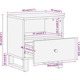  Noćni ormarići 2 kom smeđe-crni od masivnog drva manga | shoptok.hr