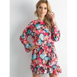 Fashion Hunters Red dress with a colorful floral pattern | shoptok.hr