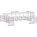  Set vanjskih sofa 10 kom. Prirodna i antracit Smeđa 363 x 185,5 x 73 cm | shoptok.hr
