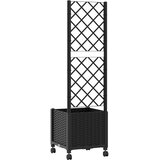  Vrtni saksija s rešetkom i kotačima Crna 40 x 40 x 146 cm PP | shoptok.hr