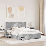  Konstrukcija postelje z vzglavjem Betonsko siva 160 x 200 cm, (5000103361) | Shoptok.si