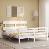 vidaXL Okvir za krevet s uzglavljem sivi 160 x 200 cm od masivnog drva Cijene