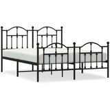  Metalni okvir kreveta uzglavlje i podnožje crni 140x200 cm | shoptok.hr