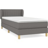 Krevet s oprugama i madracem tamnosivi 90x200 cm od tkanine | shoptok.hr