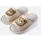 Gemre Beige slippers adorned with a Lewisville patch | shoptok.hr