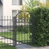 Ograjna vrata ASSEN 100 x 150 cm Prašno lakirano jeklo Siva, (5000300960) | Shoptok.si